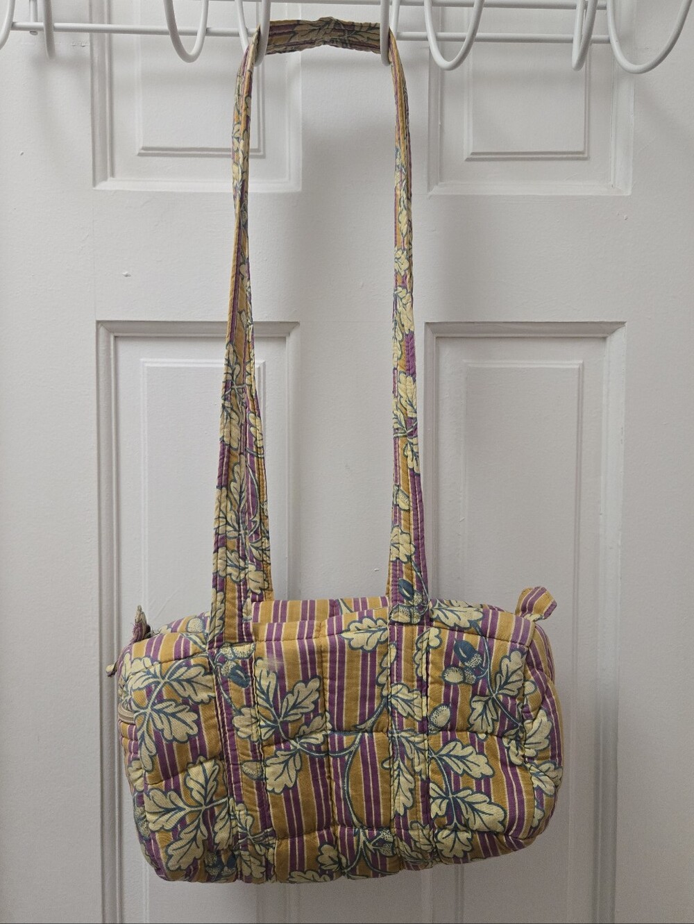 Vintage Quilted Yellow Pink Handbag Should Bag Tote